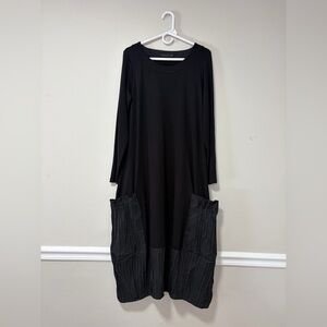 Luukaa Women's Dress Size 3 Black Long Sleeve Round Neck Pullover